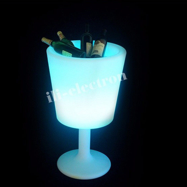 유무선 플라스틱 LED 얼음 버킷 컵 모양 16 색상 샴페인 변경
